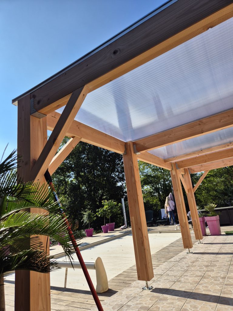 CCA Charpente - réalisation d'une pergola sur Lyon et ces alentours